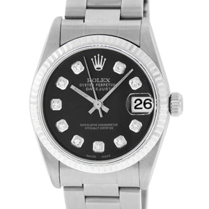 Rolex datejust 31mm black steel watch