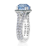 Diamond and Aquamarine Ring in 18K WG