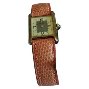 Cartier white silver gilt watch