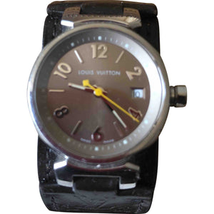 Louis Vuitton tambour brown steel watch
