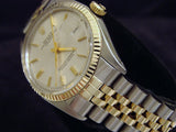 Pre Owned Mens Rolex Two-Tone Datejust with a Silver Dial 1601