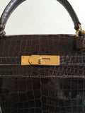 Hermes Kelly 28 Havane crocodile Porosus