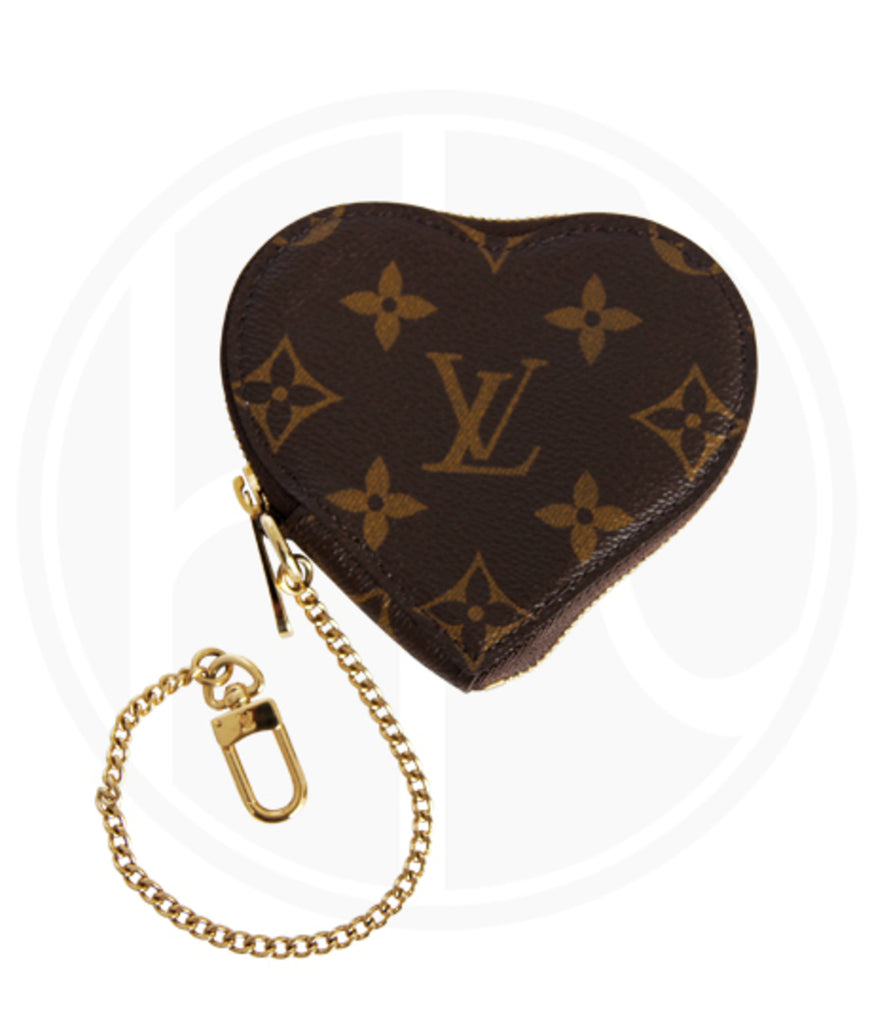 LOUIS VUITTON Monogram Leopard Coeur Heart Coin Purse Blanc Corail 227656