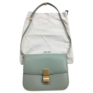 Celine classic green leather handbag