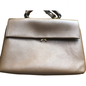 Marni trunk brown leather handbag