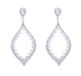 Diamond hoop drop earrings