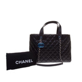 Chanel Black Lambskin Quilted Tote Bag