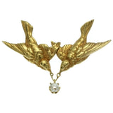 Victorian gold  two swallows brooch