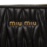Miu Miu Black Matelasse Nappa Leather Handbag