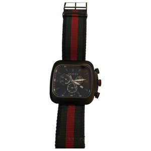 Gucci red steel watch