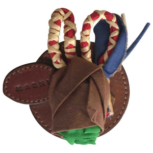 Marni brown leather pins & brooches