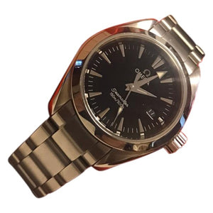 Omega seamaster black steel watch