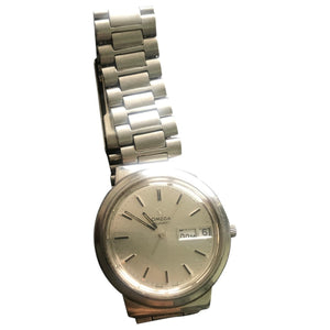 Omega silver steel watch