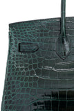 Vert Fonce Porosus Crocodile Lisse Birkin 35