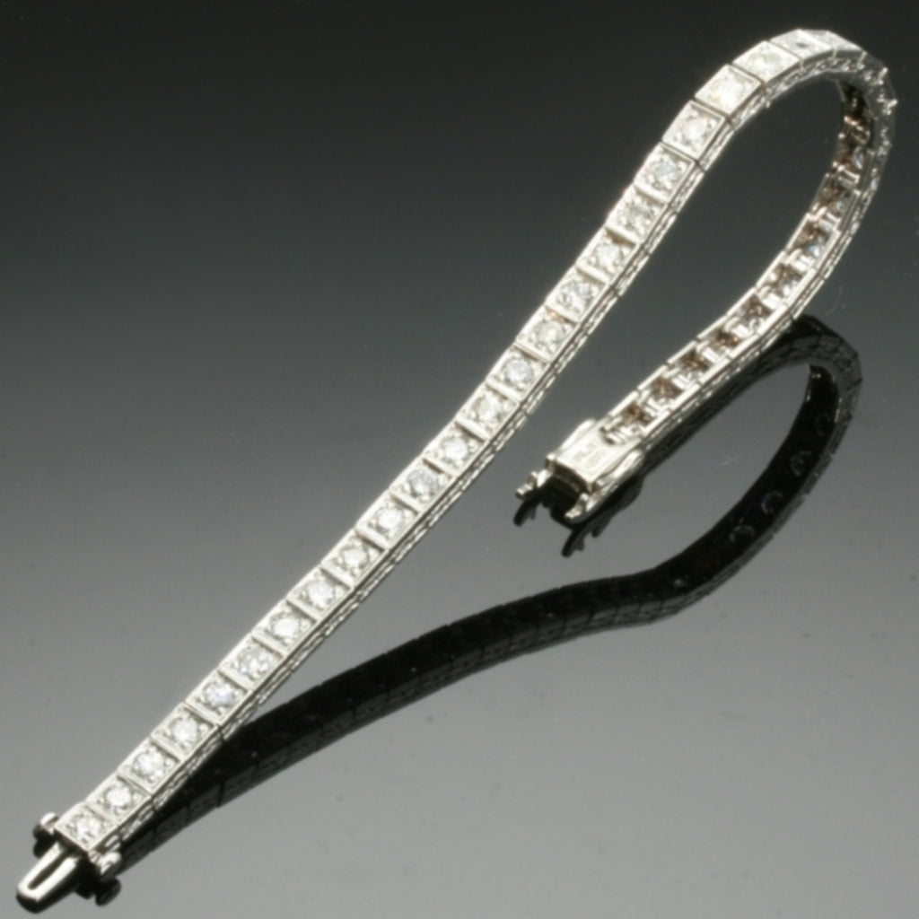 Estate platinum diamond tennis bracelet