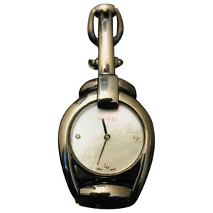 Gucci horsebit metallic steel watch