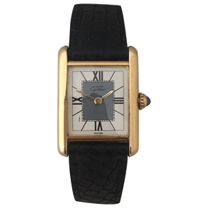 Cartier tank must  silver gilt watch