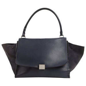 Celine trapèze black leather handbag