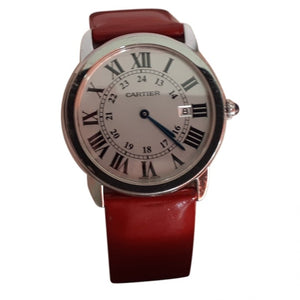 Cartier ronde solo red steel watch