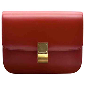 Celine classic red leather handbag