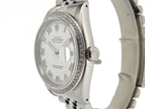 Pre Owned Mens Rolex Stainless Steel Datejust Diamond with a White Roman Dial 16