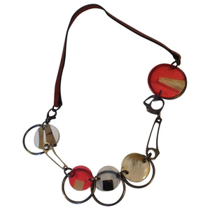 Marni pink metal long necklaces