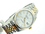 Pre Owned Mens Rolex Two-Tone Datejust with a White Dial 16013