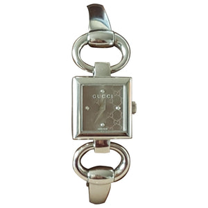 Gucci horsebit brown steel watch