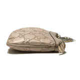 Gucci 212203 White GG Guccissime Leather Clutch