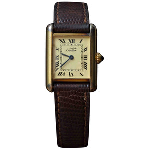 Cartier tank must yellow silver gilt watch