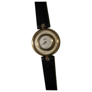 Chopard happy diamonds black yellow gold watch