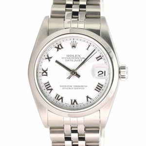 Rolex datejust 31mm white steel watch