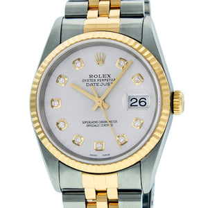 Rolex datejust 36mm grey gold and steel watch