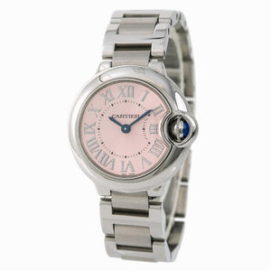 Cartier ballon bleu pink steel watch