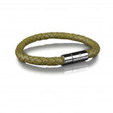 LEATHER BRACELET 6MM - STEEL