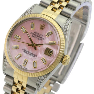 Rolex datejust 36mm pink gold and steel watch
