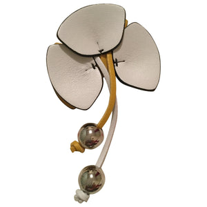 Marni white leather pins & brooches