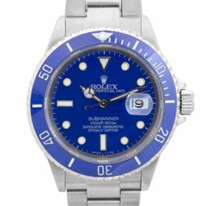 Rolex submariner blue steel watch