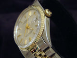 Pre Owned Mens Rolex Two-Tone Datejust with a Silver Dial 1601