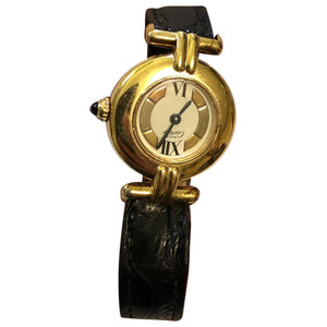 Cartier must trinity black silver gilt watch