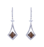 Brown diamond drop earrings