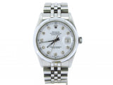Pre Owned Mens Rolex Stainless Steel Datejust with White Diamond Dial 16030