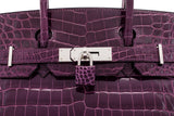 Amethyste Crocodile Niloticus Lisse Birkin 30