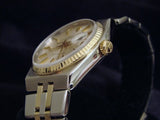PRE OWNED MENS ROLEX TWO-TONE OYSTERQUARTZ DATEJUST SILVER 17013