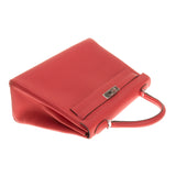 Hermes Rouge Pivoine Clemence Leather Kelly 32cm (R Stamp)