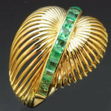 60s gold estate ring with emeralds