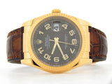 Pre Owned Mens Rolex Yellow Gold Datejust with a Bronze Arabic Dial 116138