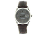 Pre Owned Mens Rolex Stainless Steel Datejust with a Slate Tapestry Dial 16030