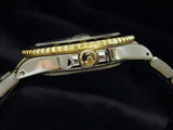 PRE OWNED MENS ROLEX TWO-TONE GMT-MASTER II WITH A BLACK DIAL 16713