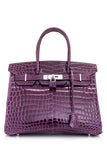 Amethyste Crocodile Niloticus Lisse Birkin 30